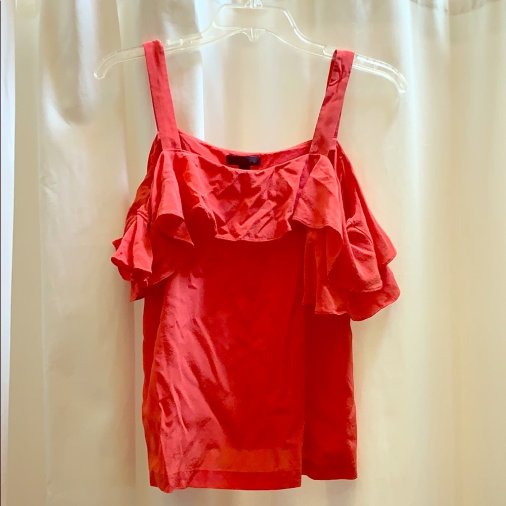 J Crew 100% Silk Open Shoulder Top